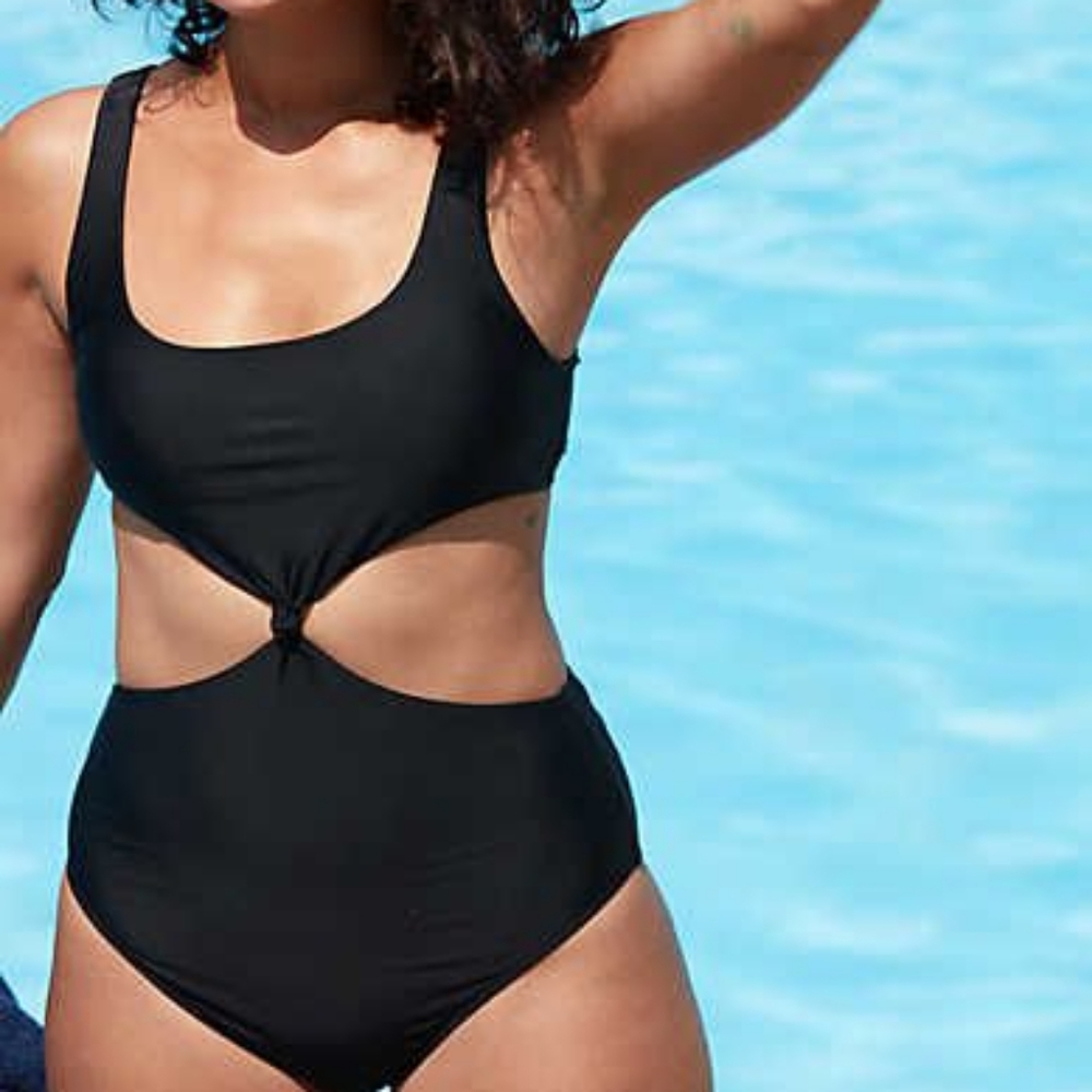 Aerie twist front one piece swimsuit bathing suit XS navy